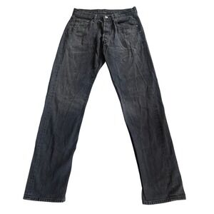 90s Levis 501 Original Fit Jeans Mens 31x32 Faded Black Straight Leg Button Fly
